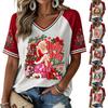 Damen Freizeit T-Shirt mit weihnachtlichem Aufdruck, kurzärmlig
