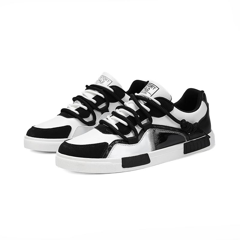 HKDQ Big Size 47 Skateboard Shoes Men Leather Casual Sneakers For Men Non Slip Red Designer Shoes Comfortable Men's Skate Shoes