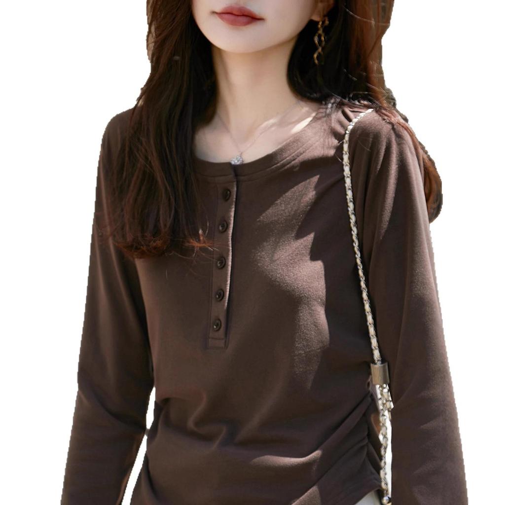 Haut Tricot Manches Longues Plissé Haut de Gamme pour Femme - Col Rond, Tendance & Confortable pour l'Automne/Hiver