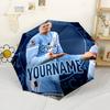 Haaland Personalized Name Umbrella Portable Automatic Umbrella Sturdy 8-Rib Shaft Sturdy Construction All-Season Use Fashionable Accessory