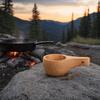 Kaffeetasse aus Kautschukholz, nordischer Stil, Holztasse, Wikinger-Kaffeetasse, tragbare Holztasse für Partys