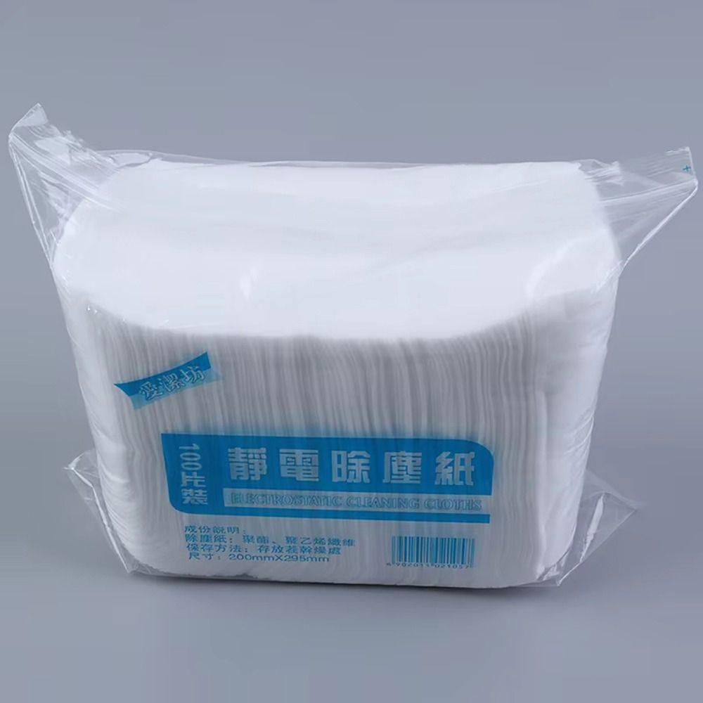 100Pcs 30x20cm Disposable Electrostatic Dust Removal Mop Paper Home Cleaning Wipes Tiles Cleaning Cloth Accessories