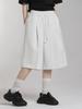 Lupeu Basic Pintuck Elastic Bermuda Pants White Melange