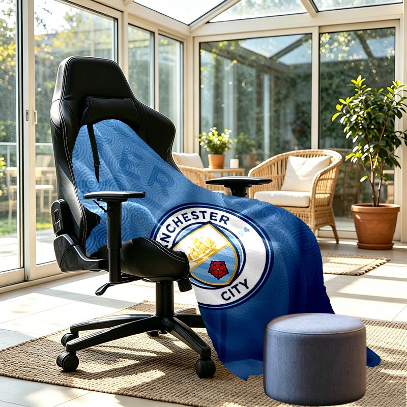 Manchester City FC Print Blanket - Soft & Comfortable, for Bedroom, Travel, Sofa, Home Decoration - Birthday Christmas Gift for Friend