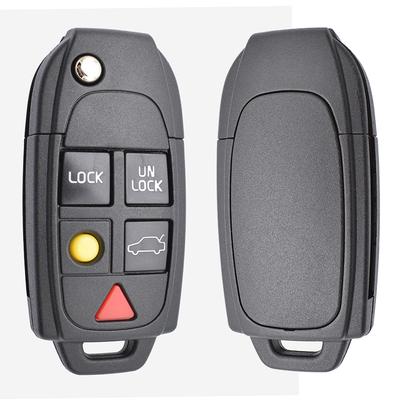 Náhradný kryt puzdra na kľúčenku do auta s 5 tlačidlami, sklopný sklopný kryt diaľkového ovládača pre VOLVO S60 S80 V70 XC70 XC90 Sada na opravu Prázdna čepeľ kľúča