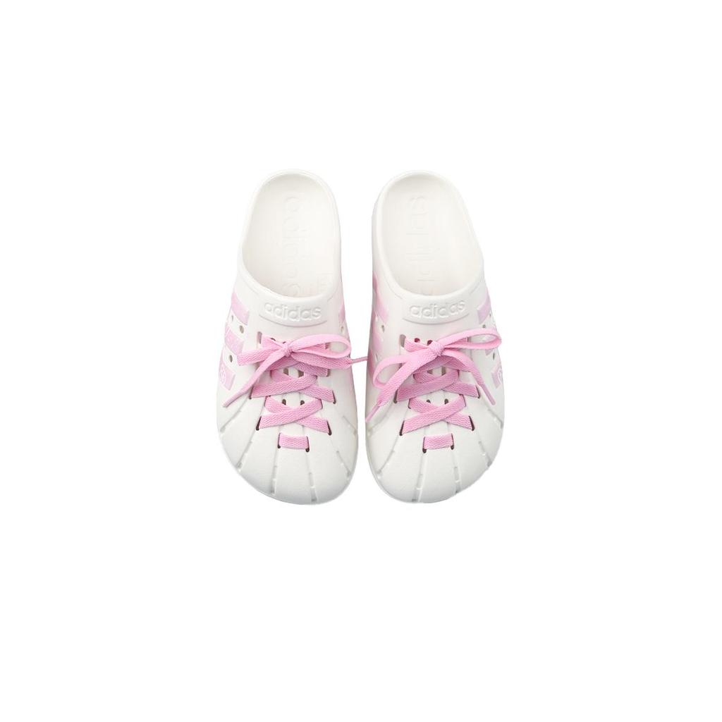 Adidas ADILETTE CLOGS Abrasion Resistant Closed Toe Slippers Unisex White Pink JH9849(Team1311-ad)