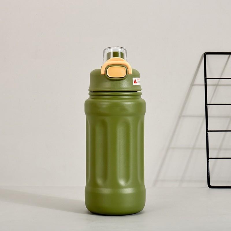 Thermosflasche mit Magnetdeckel Outdoor Sport Edelstahl Wasserflasche Kalt und warm halten Isolierte Vakuumflasche 1000ml Tasse