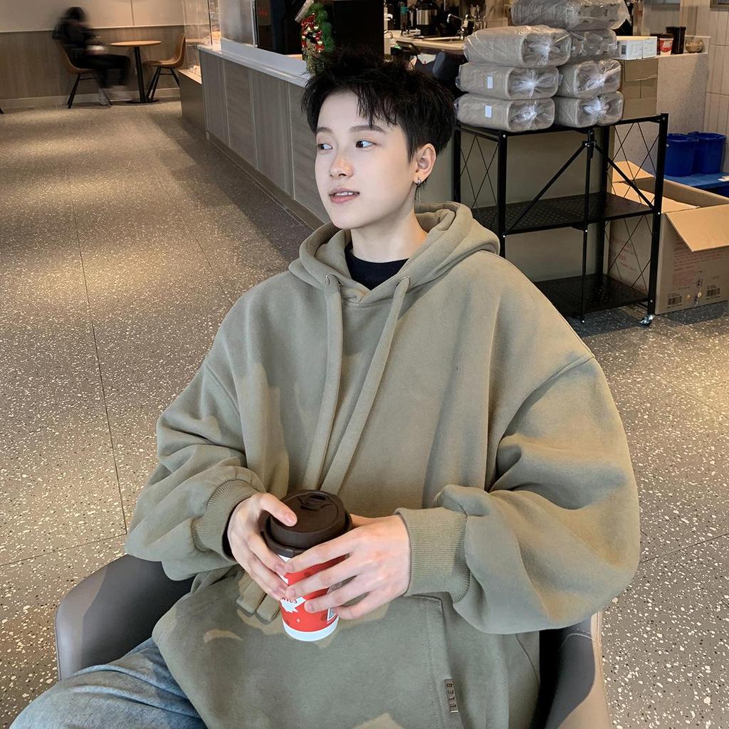 Herr 320g Tung Hoodie, 2023 Casual Vår/Höst Japanskt Trendigt Märke, Lös Passform Hoodie Jacka.