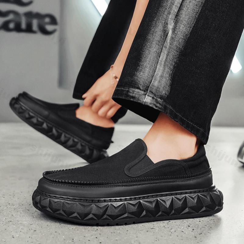 Fashion New Thick Soled Casual Shoes Men's 2025 Summer New Fashion Trend Niche Designed Canvas Breathable Comfortable Platform sneakers