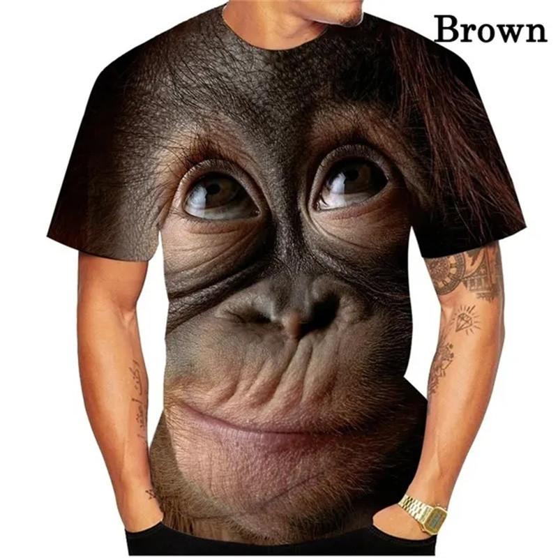 

Men s 3D printed funny gorilla monkey pattern T-shirt animal T-shirt women s summer fashion short sleeved street T-shirt XS
