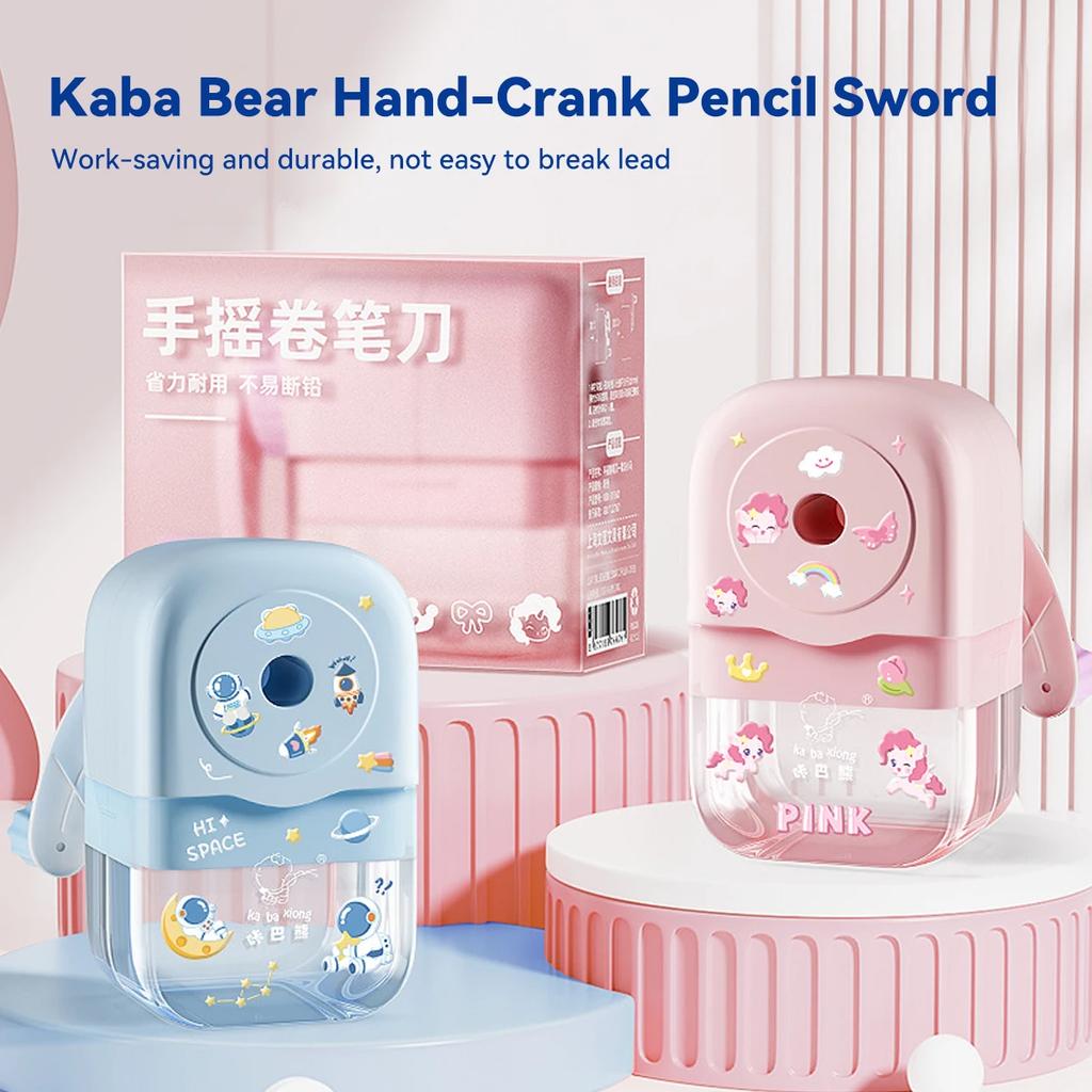 Macaron Colored Pencil Sharpener Student Hand-Crank Pencil Sharpener Large Diameter Drawing Stationery Cute School Supplies