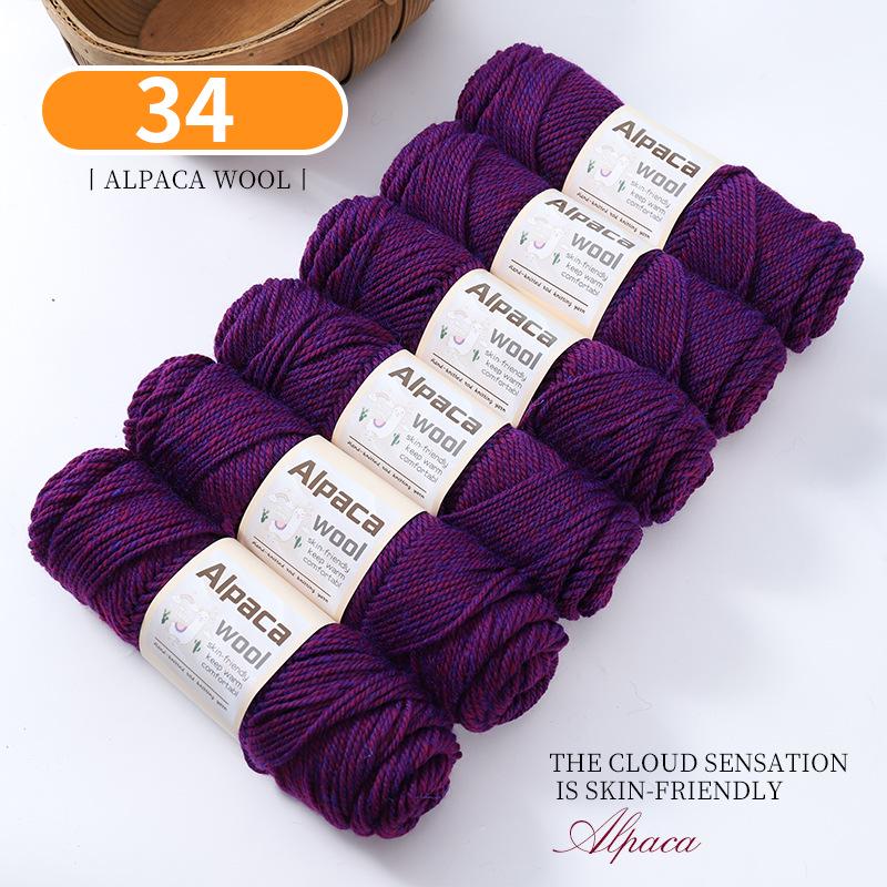 Alpaca Wool Medium Thick Yarn Ball for Hand-Knitted Cardigans, DIY Scarves, and Sweaters