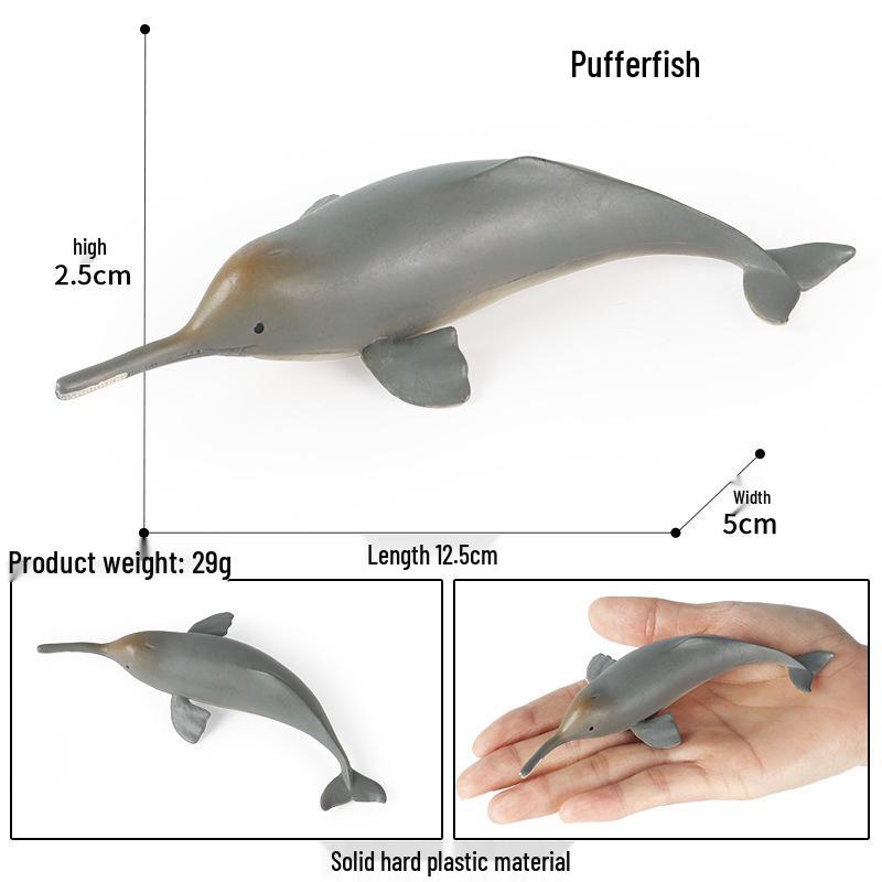Pufferfish Cognitive Toy: White Dolphin Marine Animal Model