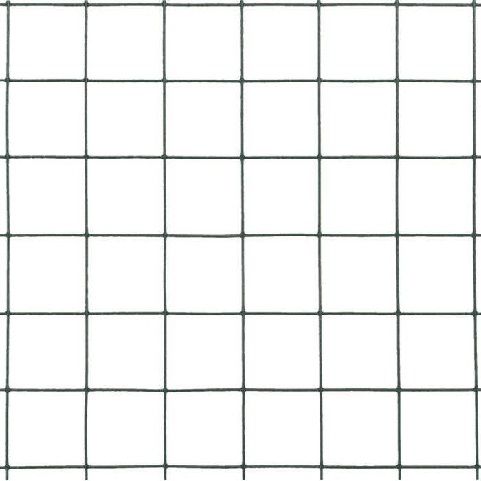 VidaXL Metal Mesh Steel PVC Coating 25x0.5 M Square Green Garden Fence 143631