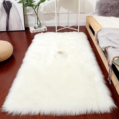 Wohnzimmer Pelzteppich Plüsch Weiche Schaffell Fußmatten Moderne Heimdeko Schlafzimmer Decken Imitation Wolle Pad Weiße Teppiche Fußmatte