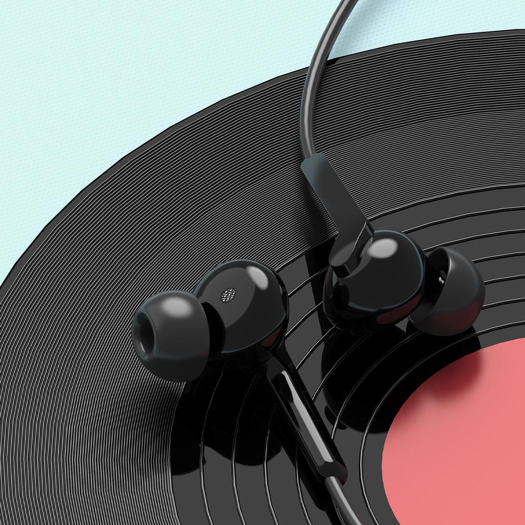 X3C in-ear wired headphones with microphone and remote control USBC 12m black