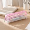 Clear PVC Pencil Case, Waterproof Stationery Bag for Students, Transparent Pen Pouch for School Exam, Large Capacity Zipper Pouch