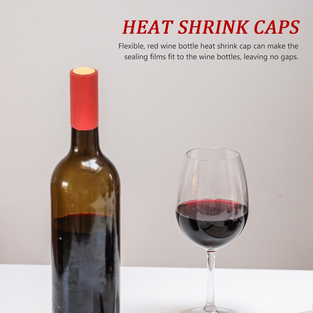 200pcs Heat Bottle Caps Pvc Wine Sealing Films For Home Winery Shrink Stoppers Office Barware Kitchen Bar Accessories