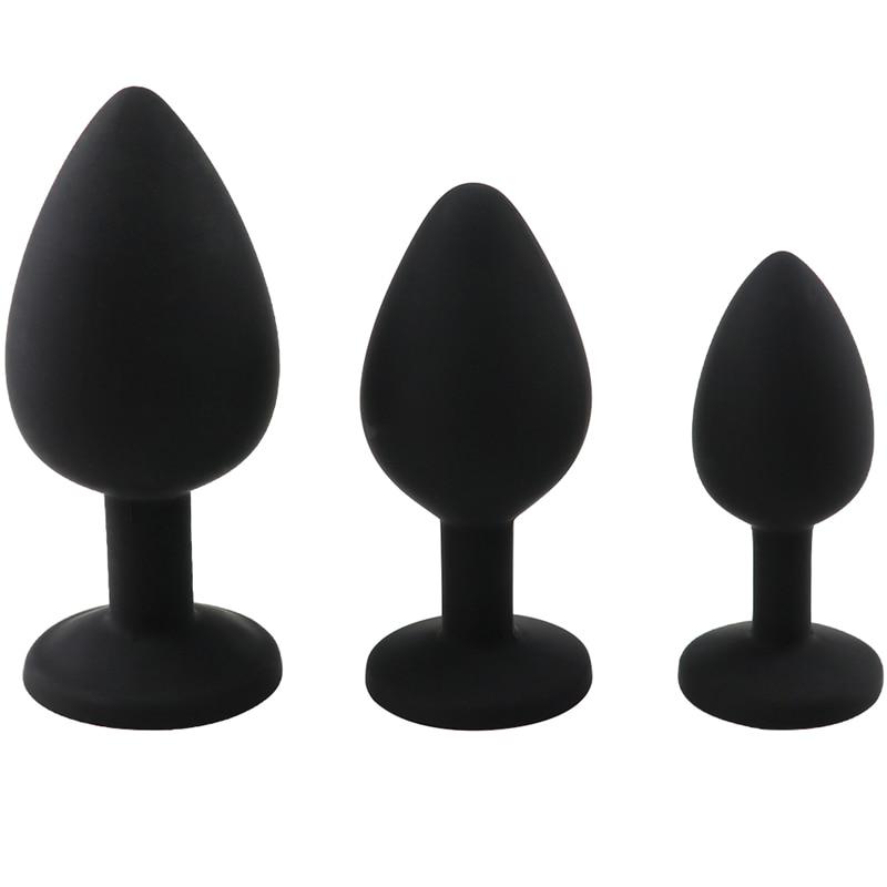 3Pcs/Set Safe Butt Plug With Crystal Detachable Jewelry Anal Plug Vagina Clitoris Vibrator Sex Toy