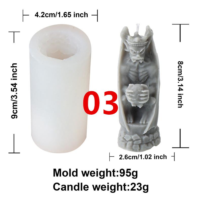 Robe Death Scythe Evil Reaper Silicone Mold DIY Halloween Skull Horror Party Make Plaster Resin Scented Candles Home Decor