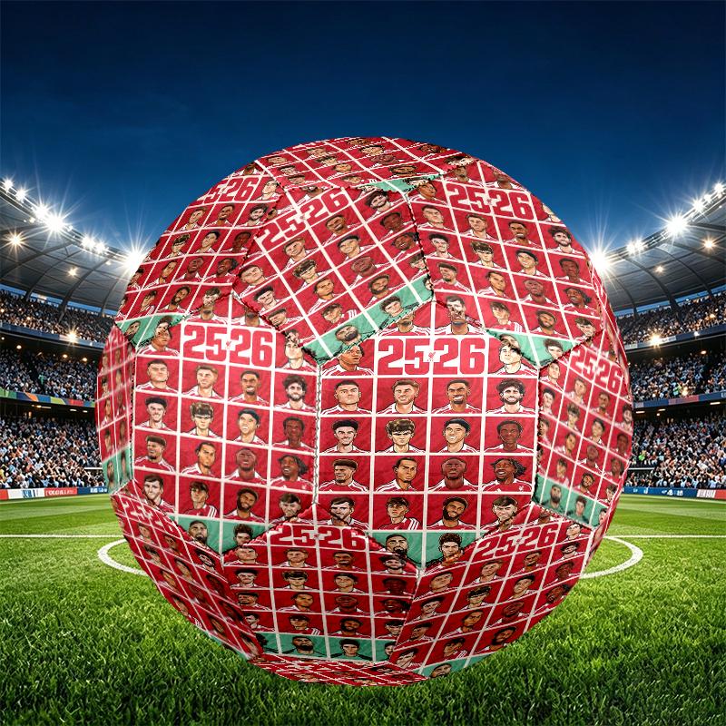 Liverpool F.C. Aufdruck Größe 5 Fußball, PU Verschleißfester Fußball für Spieltraining und tägliches Üben, Geburtstagsgeschenk für Fußballfans