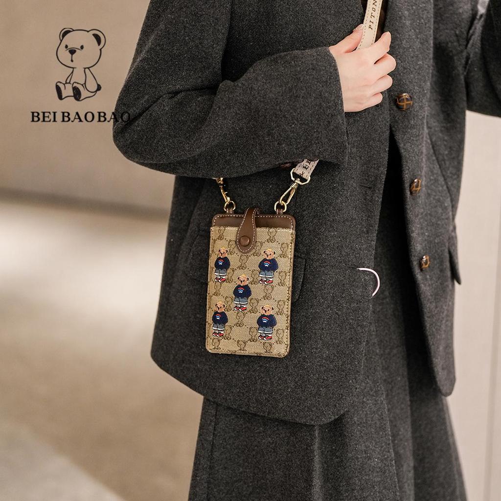 Damen Retro Farbblock Cartoon Umhängetasche für Lässige Mode, Passend für Handy