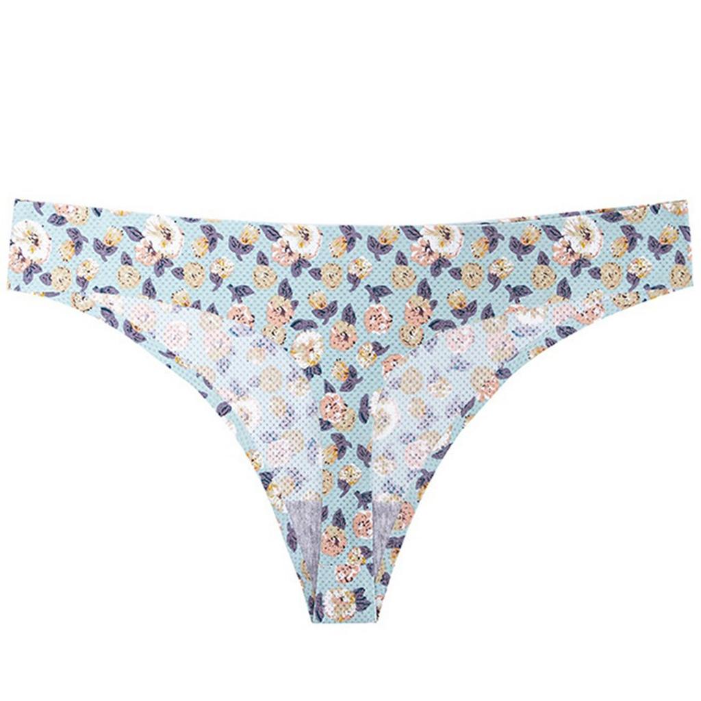 1 PC Seamless Ice Silk Seamless Ladies Breathable Briefs Ultra-thin Thong Underwear Women