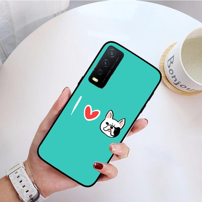 Husă de telefon Bulldog englez Pug pentru VIVO Y31 Y21S Y21 Y15S Y53S Y11S Y12 V21 V21E Y20 Y70 1907 V17Neo Y21S Y33S Y72