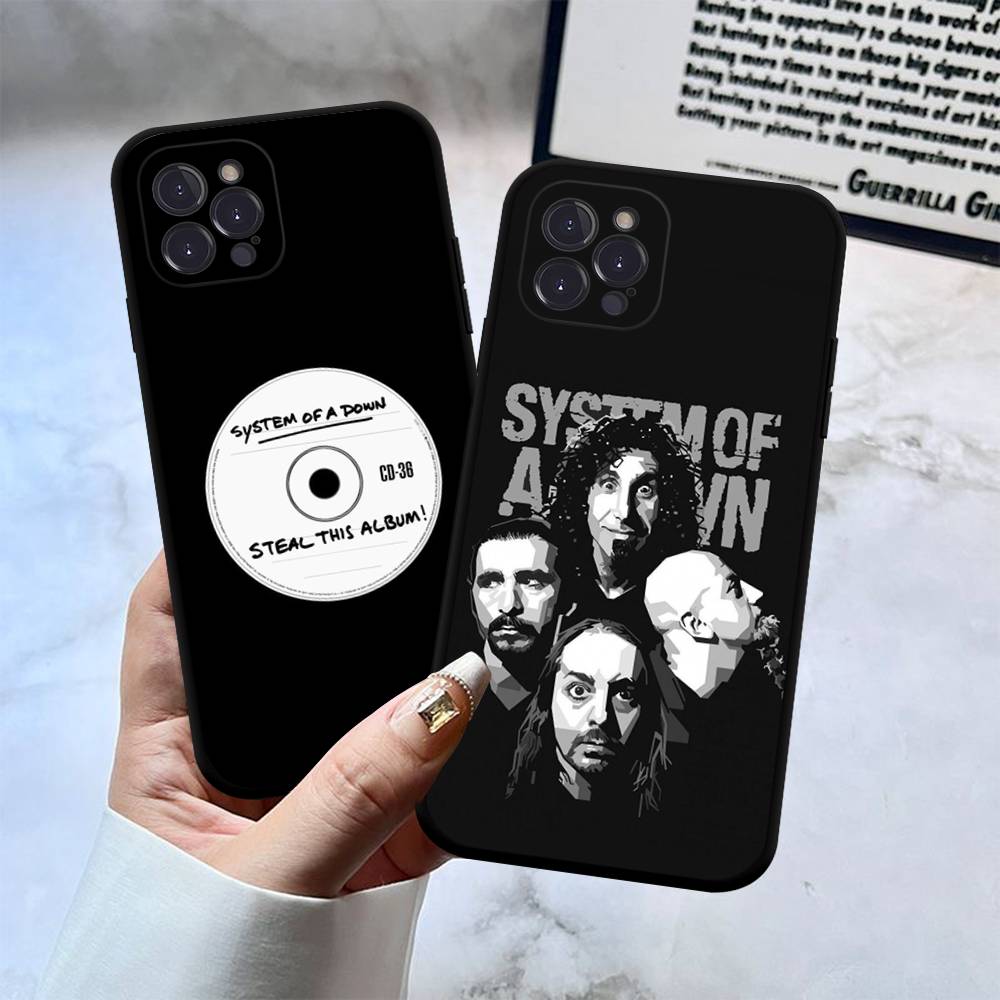 Band S-System of a D-Down Phone Case Black Soft Silicone TPU Phone Case For IPhone 11 12 13 14 15 16 17 Pro Plus Mini Max
