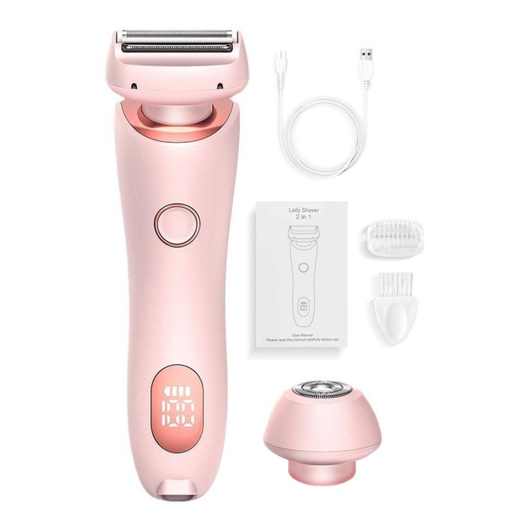 2 In 1 Bikini Trimmer Face Shavers Hair Removal for Underarms Legs Ladies Body Trimmer Electric Razors for Women IPX7 Waterproof