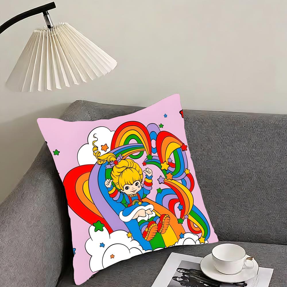 RRainbows Cute BriteE Cartoon Cushion Cover Pillowcase Ultra Soft Skin Friendly Fabric Cloud Like Comfort Concealed Zipper