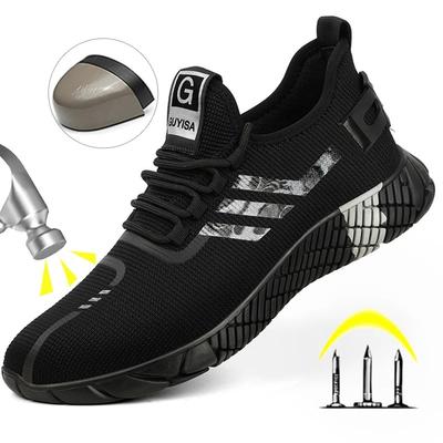 Work Sneakers Men Safety Shoes Construction Steel Toe Work Shoes Safety Boots Men Shoes Anti-Puncture Working Summer Kevlar
