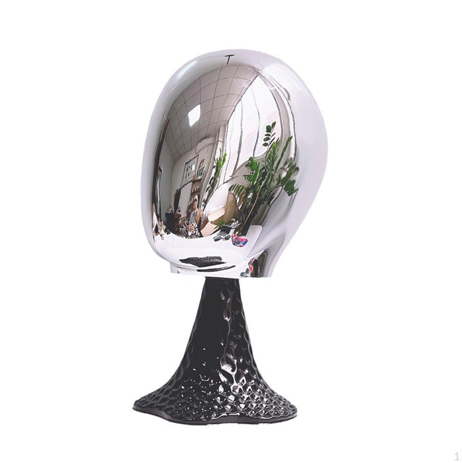 

Hat Display Holder Manikin Head Tabletop Hairpiece Mannequin Model Rack for Shopping silvery