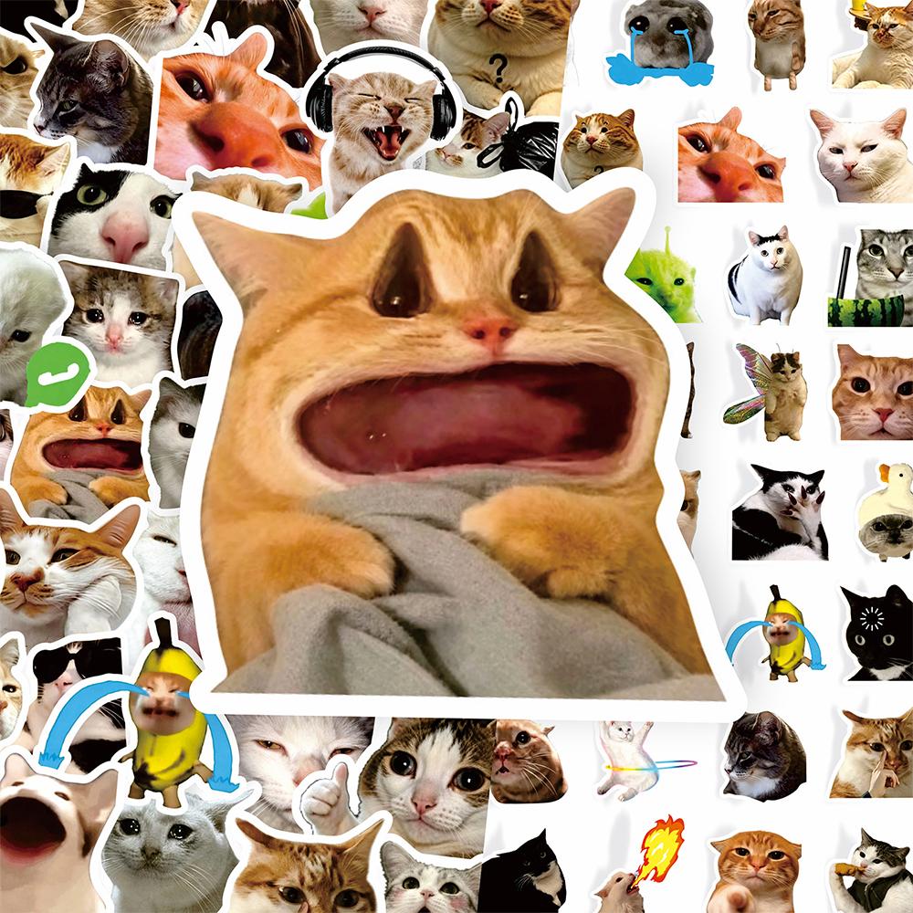 10/50/100 Stück Lustige Katzen-Meme-Cartoon-Aufkleber Wasserdicht DIY Laptops Wasserflaschen Handys Niedliche Tier-Aufkleber Spielzeug Geschenke