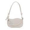 Street Style Pu Shoulder Bag With Pearl Chain For Daily Fashion