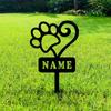 Estaca de Metal para Memorial de Jardim, Marcador de Túmulo Personalizado para Perda de Animal de Estimação, Placa Personalizada com Pegada de Cachorro, Presente de Condolências ao Ar Livre para Animal de Estimação