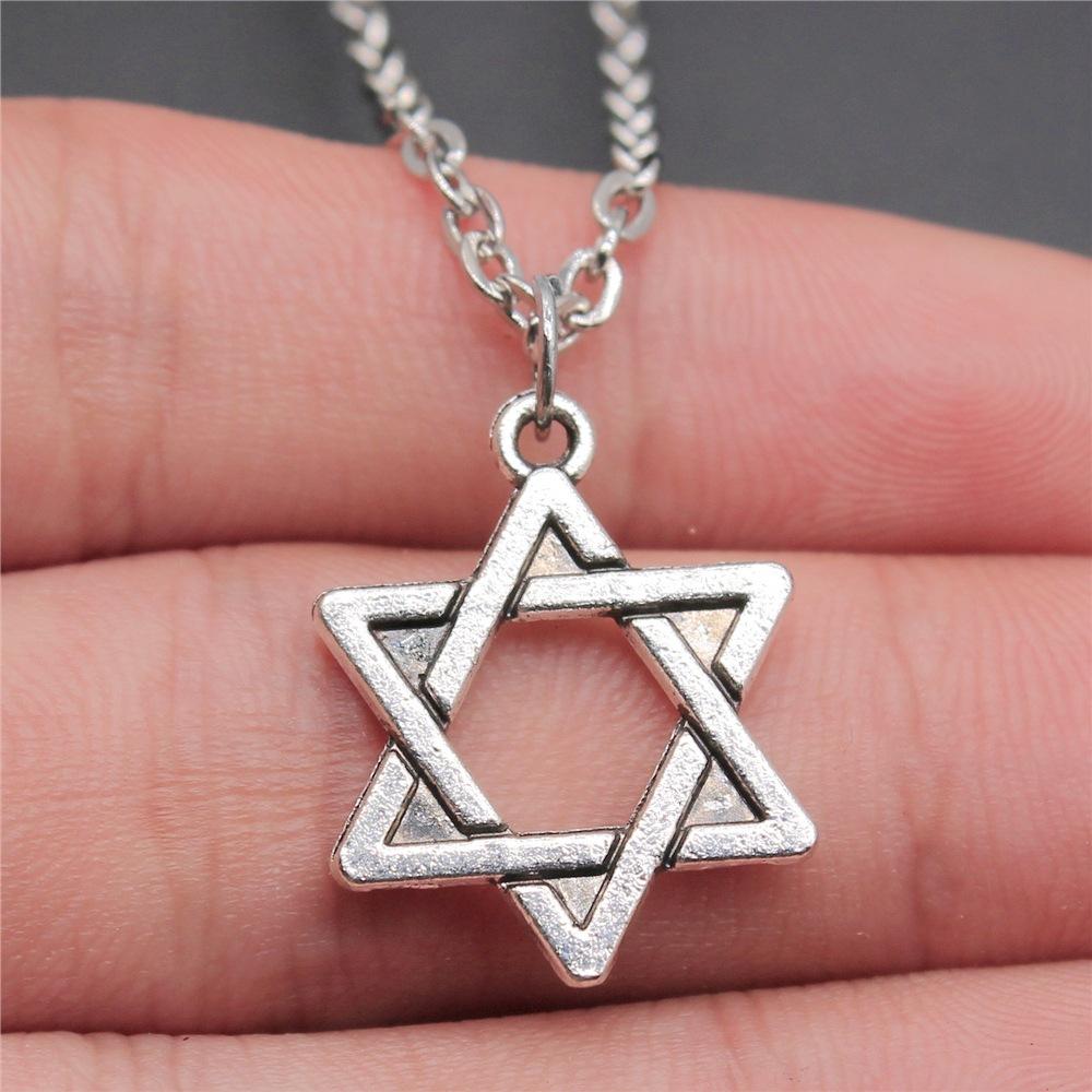 25 Stile Je Menora Davidstern Hexagram Anhänger Halskette Choker Charme Fabrikpreis Schmuck