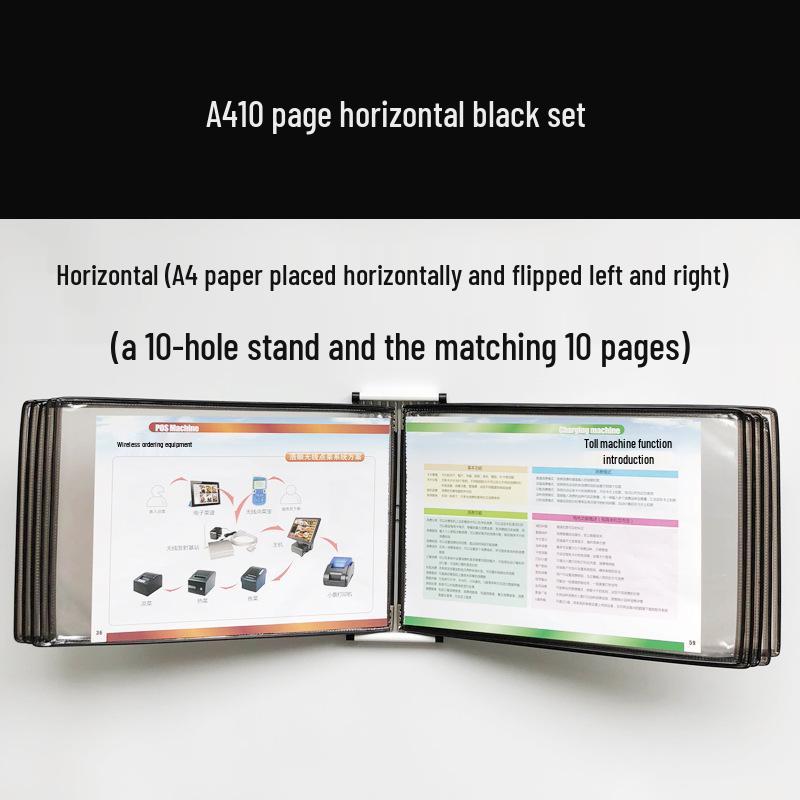 A4 Wall-Mounted 10-Page Swivel Display Folder/Document Holder