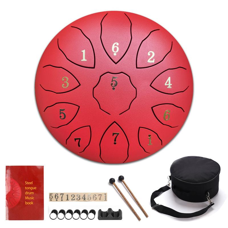8-Inch 11-Note Steel Tongue Drum - C Key Portable Percussion Instrument for Yoga Beginners
