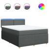 Maison Exclusive - Sommier à lattes de lit avec matelas Gris foncé 140x190cm Tissu