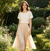 2026 French Sweet Women's 3D Floral Patchwork Short Sleeve Knitwear