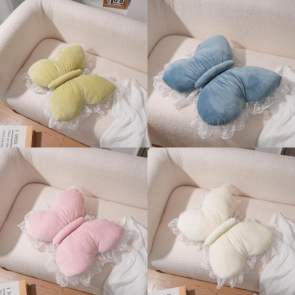 Elegant Butterfly Lumbar Pillow With Plush Cover For Bedroom And Living Room Decor
