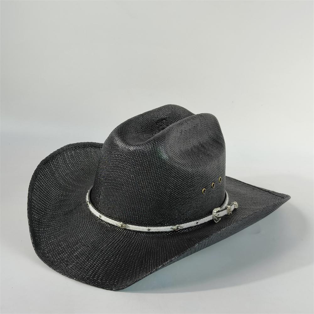 Cappello da cowboy in paglia rigida da uomo cappello da pascolo a tesa larga da donna cowboy tinta unita cappello da sole estivo confezione in scatola sombrero vaquero hombre