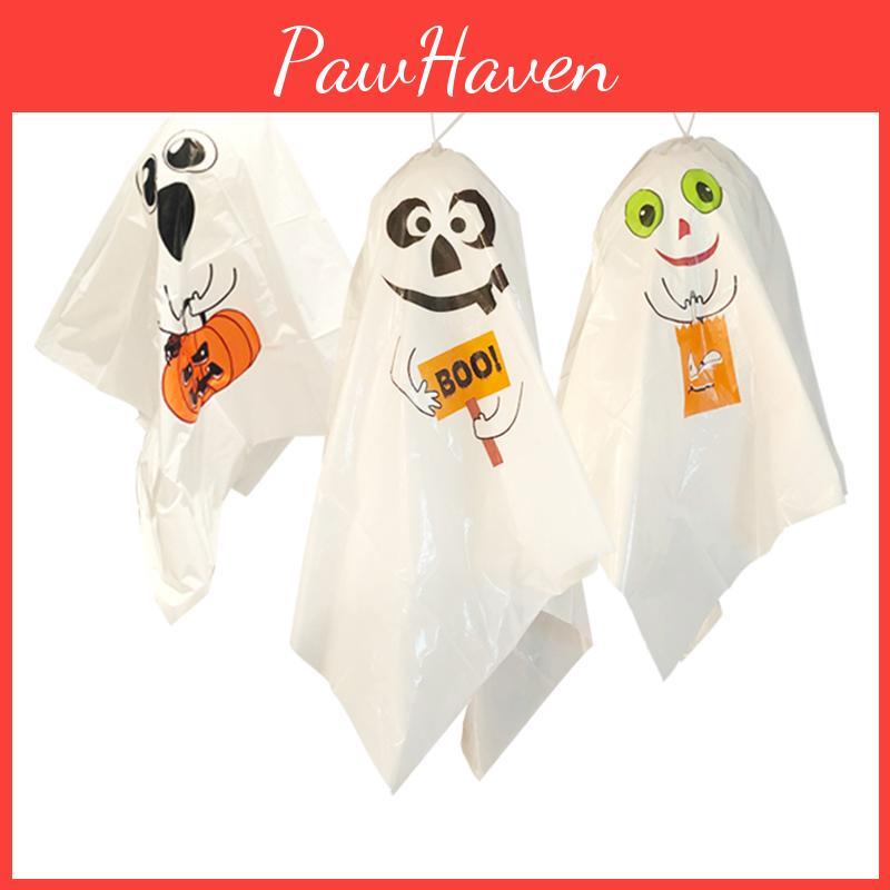 Eerie Yet Durable 3 Haunted Halloween Hanging Ghost Decorations For Fearful Festivities