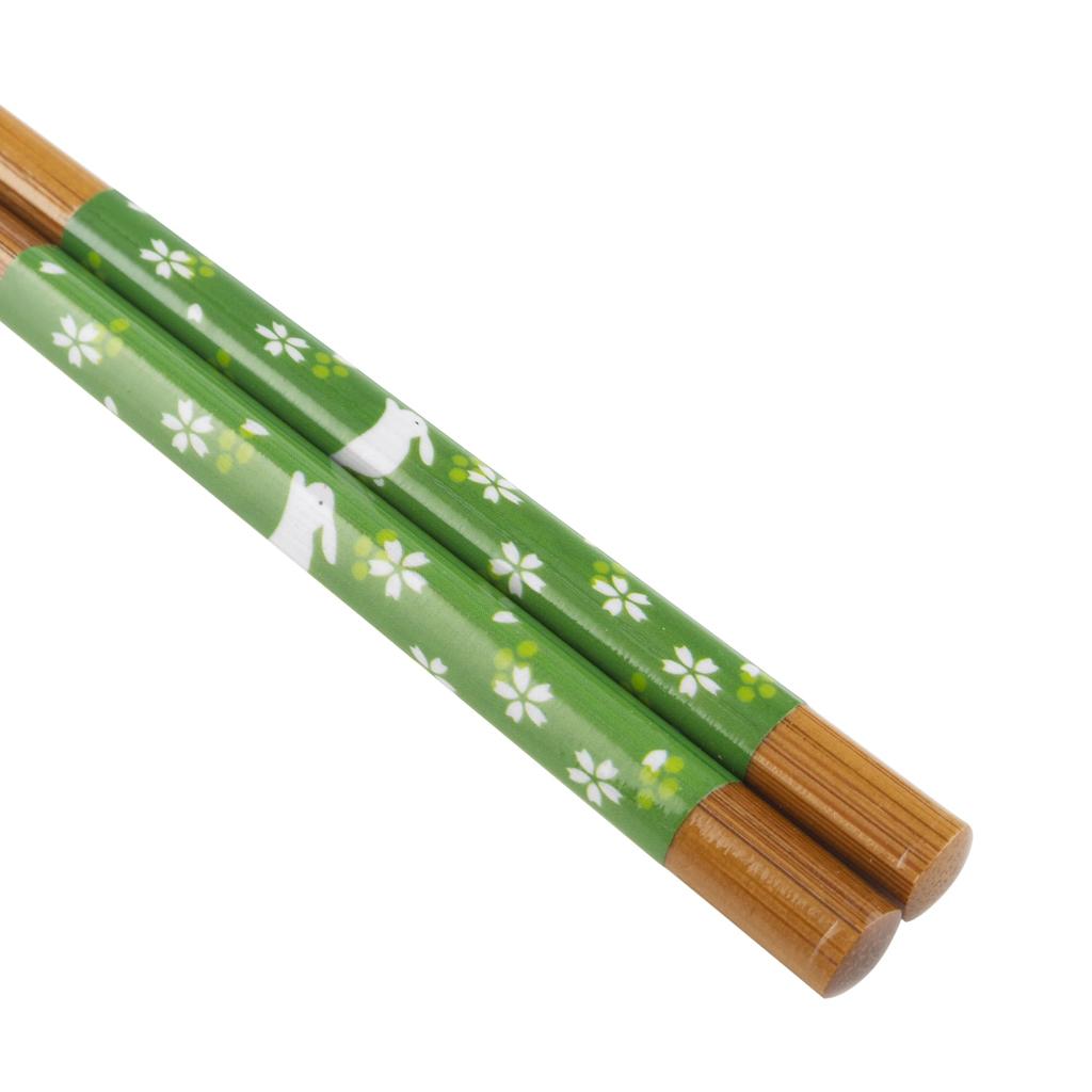 Aoba Chopsticks Dishwasher Safe Natural Wood Soot Bamboo Wild Rabbit 5 Set 22.5cm