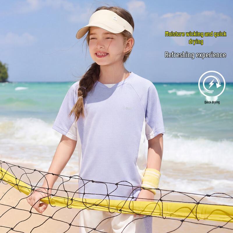 ASK JUNIOR Girls  Quick-Dry Summer Sports T-Shirt 140