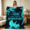 All-Season Flannel Blanket with Dinosaur Skeleton Print Soft Warm Throw Blanket for Sofa Couch Bedroom Living Room Office