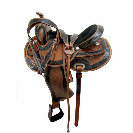 

Премиальное западное кожаное седло для скачек вокруг бочек с замшевым сиденьем 16 inch