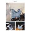Gewaschene Denim-Tote-Bag mit großem Fassungsvermögen, Damen-Umhängetasche