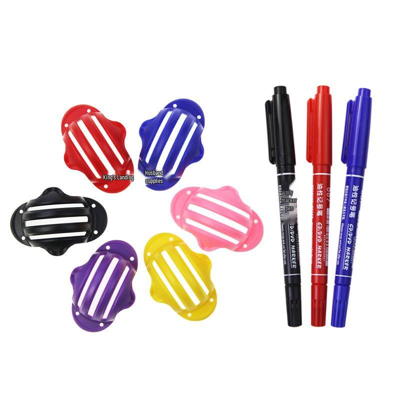 Golf Ball Line Marker 3-Piece Set with Dual-Ended Pen